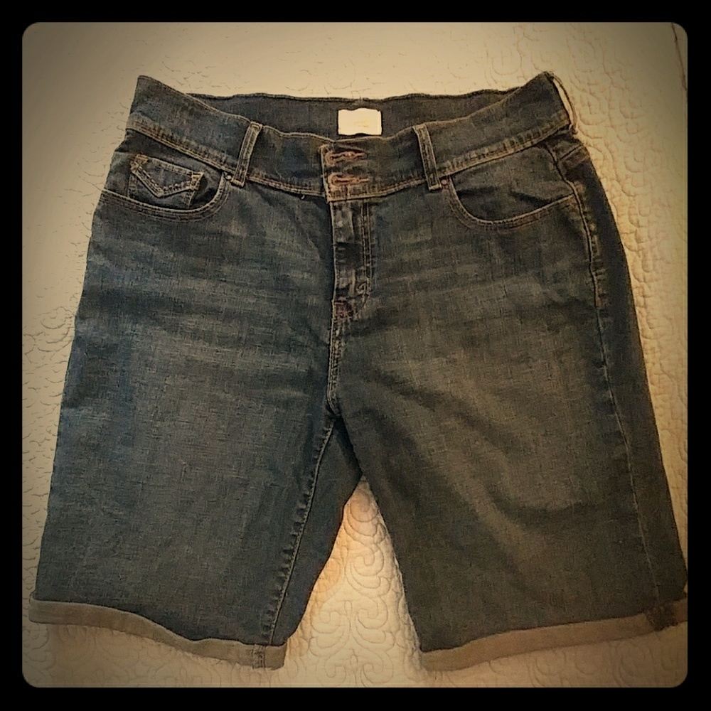 Jean shorts.